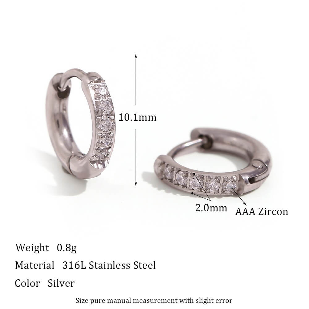 Minimalist Zircon Eternity Huggie Hoops