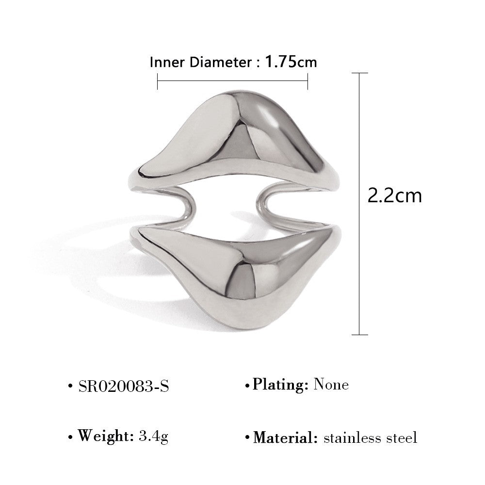 Chunky Liquid Metal Open Statement Ring
