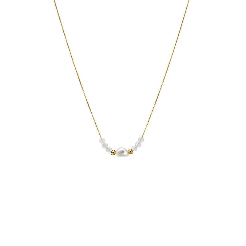 Delicate Freshwater Pearl Gold Chain Necklace