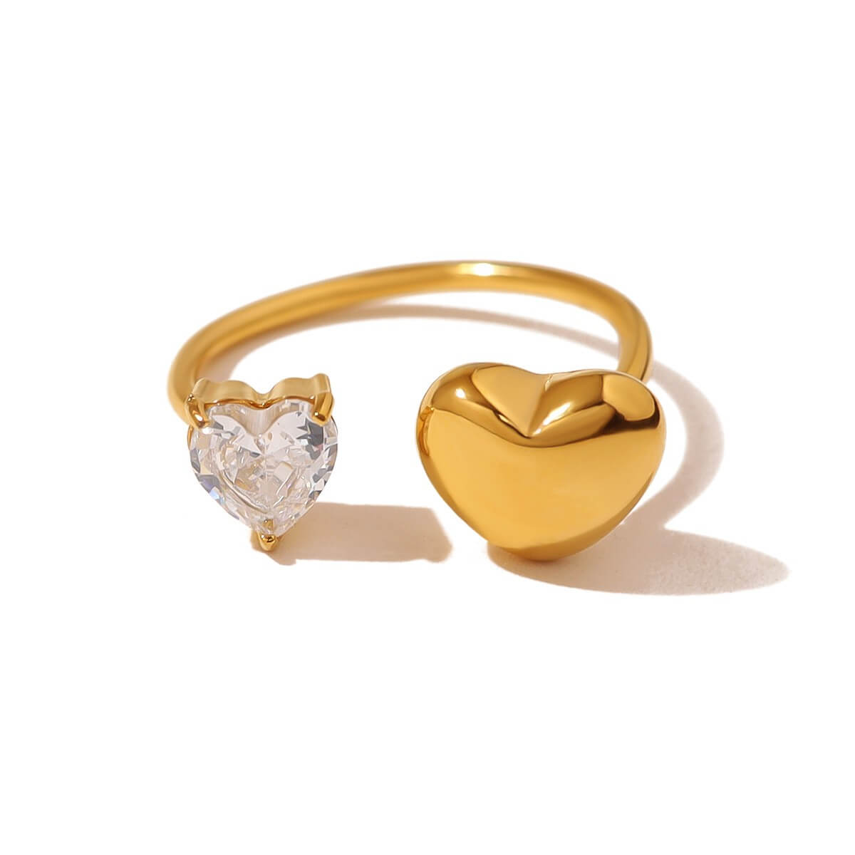 Romantic Puffed Heart Open Ring