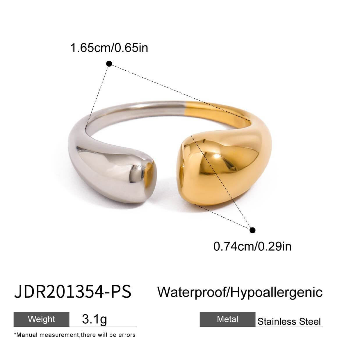 18K Gold Plated Stainless Steel Statement Rings