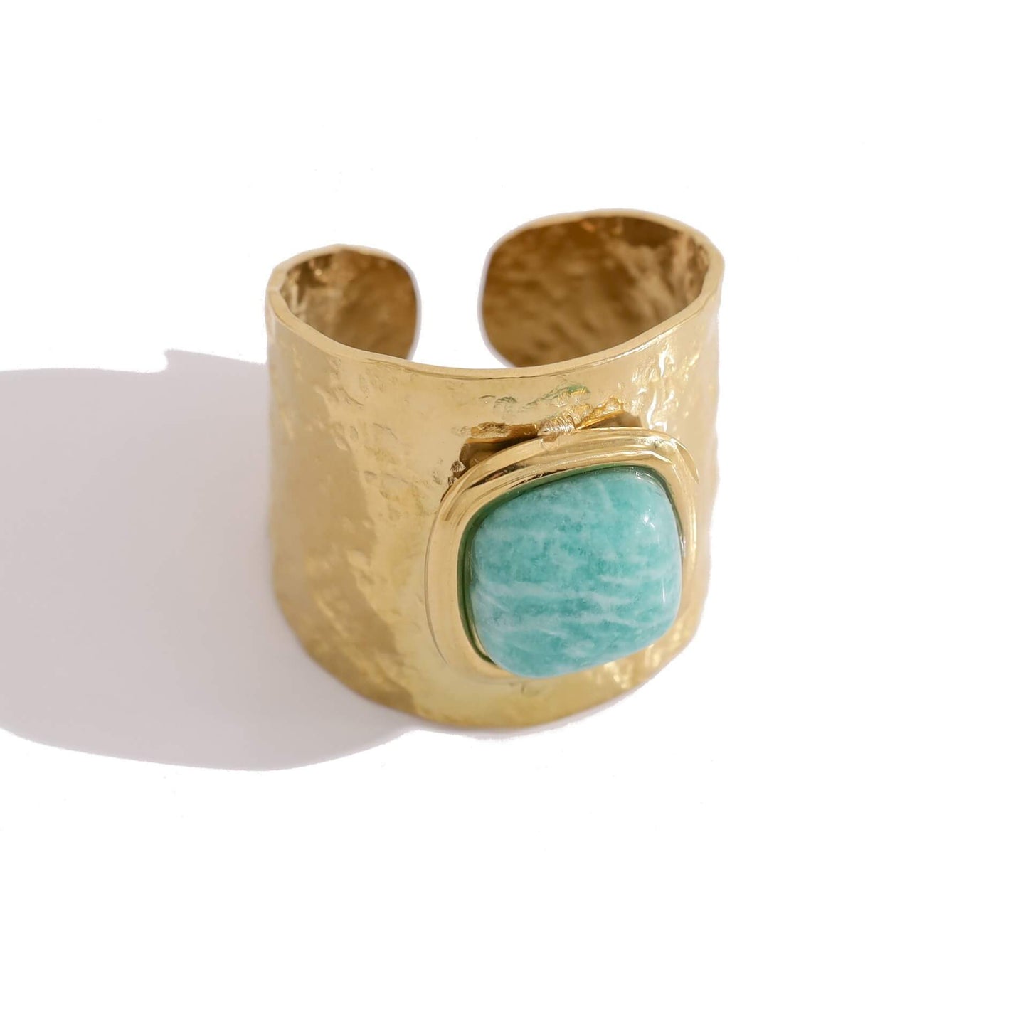 Boho Turquoise Wide Band Ring