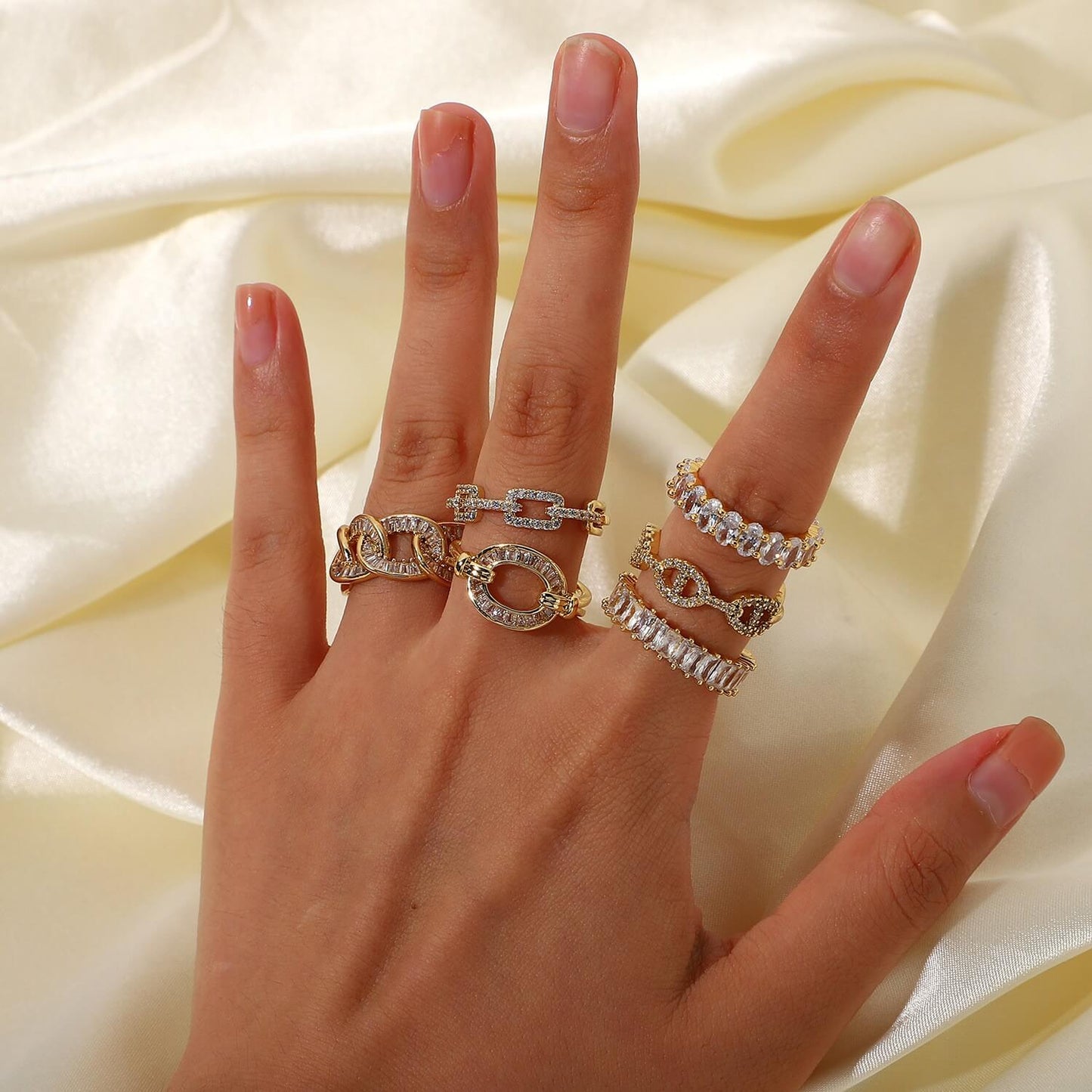 18K Gold CZ Ring