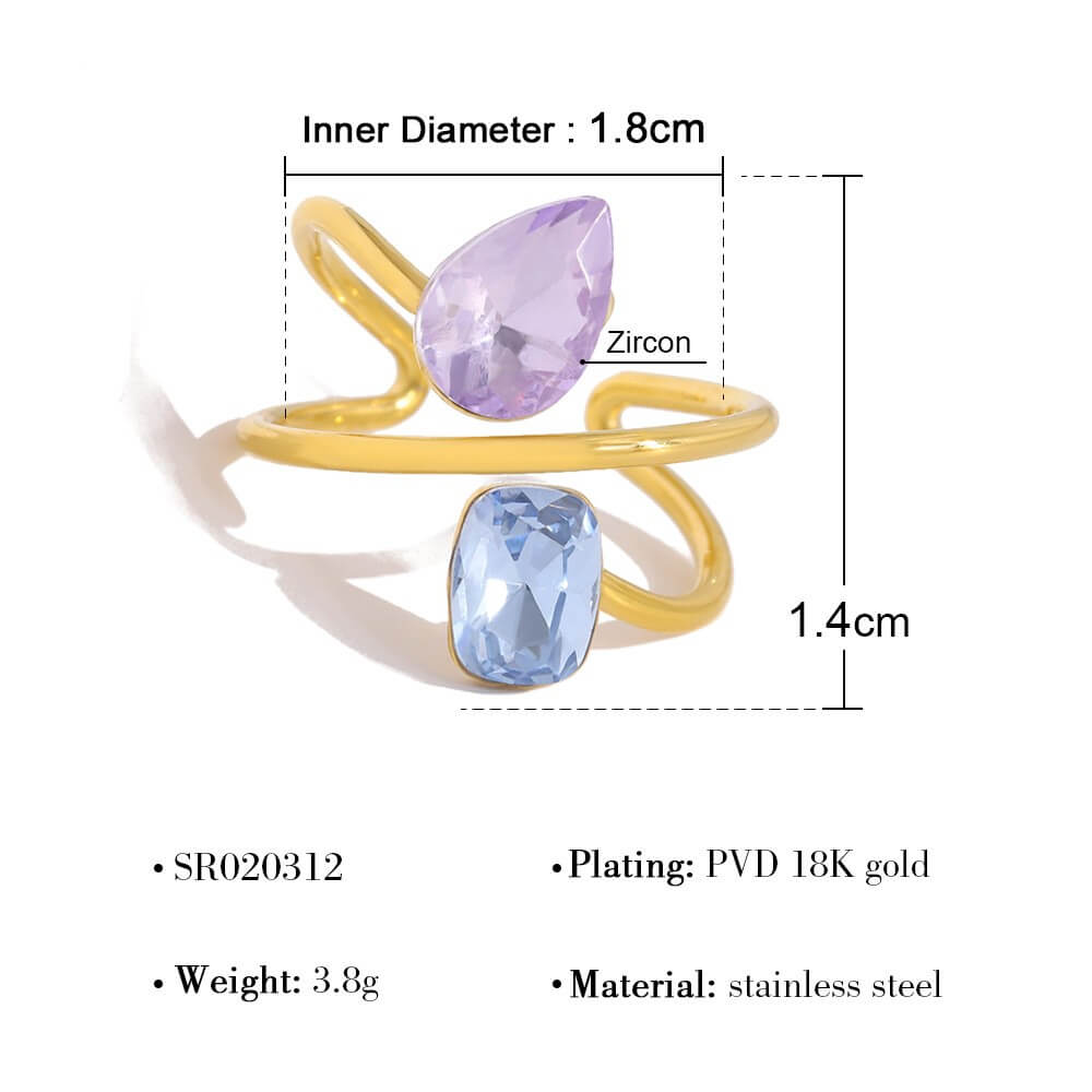 Colorful CZ Zircon Rings