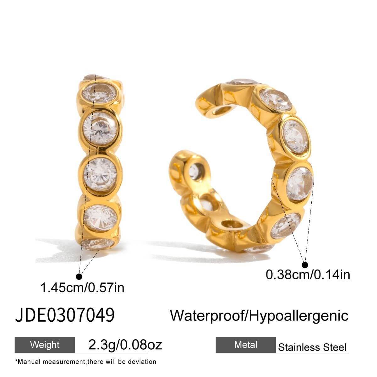 CZ Curved Barbell Huggie Earrings