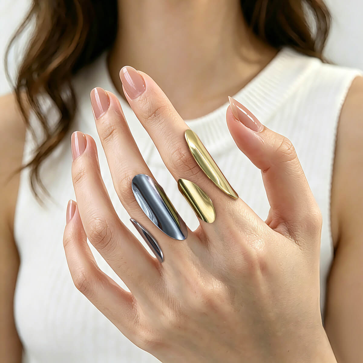 Minimalist Dual Shield Open Armor Ring