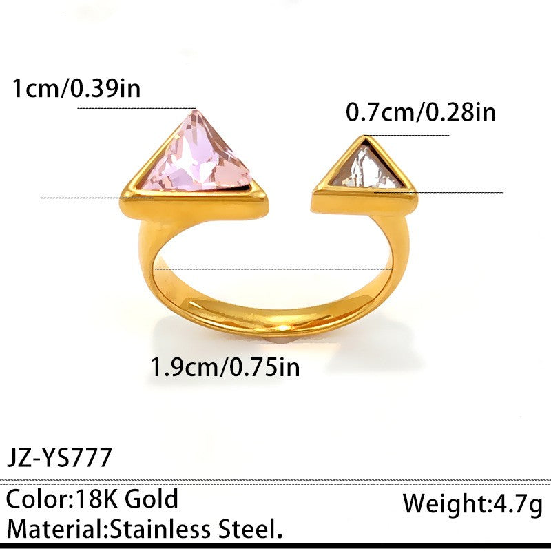 18K Gold Geometric Crystal Open Ring