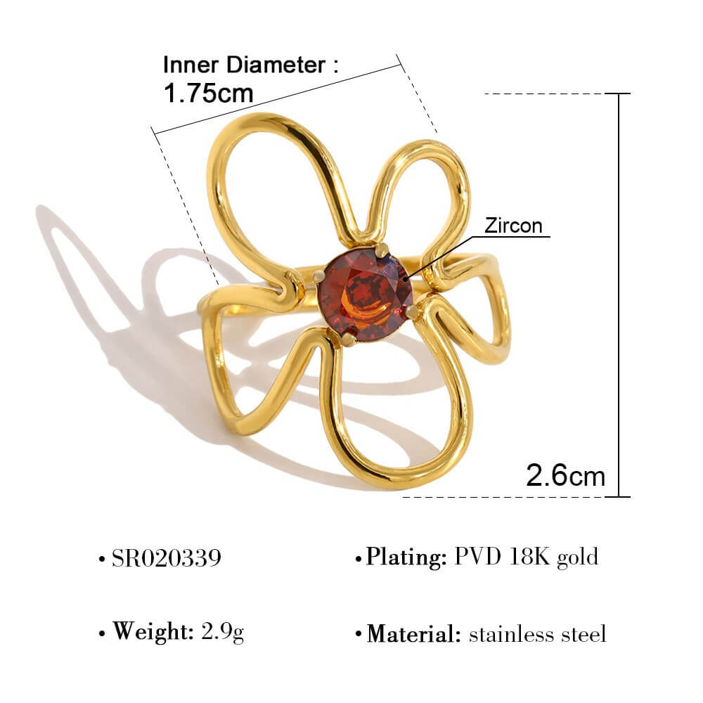 Statement Zircon Stainless Steel Ring