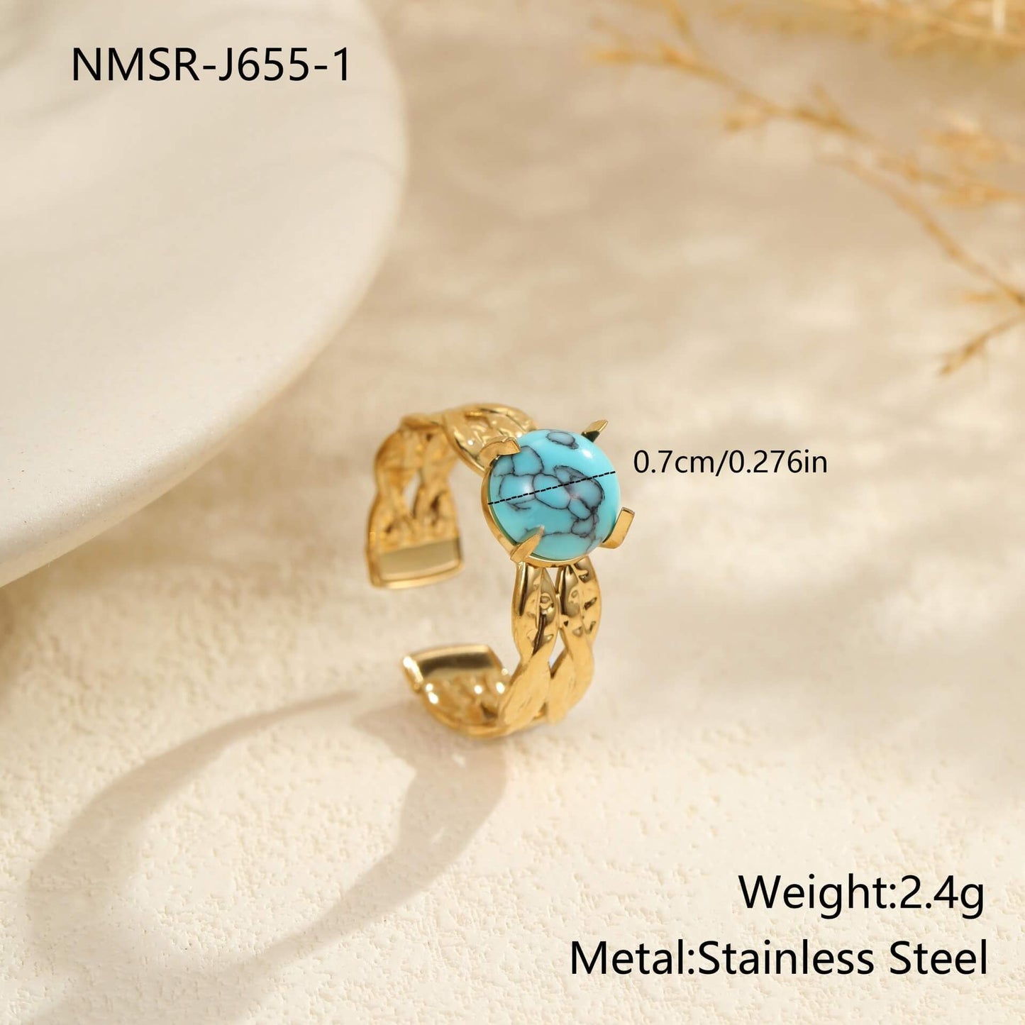 Gold Turquoise Statement Ring