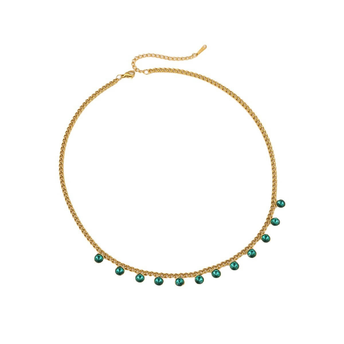 18K Gold Plated Zircon Heart Charm Choker Necklace