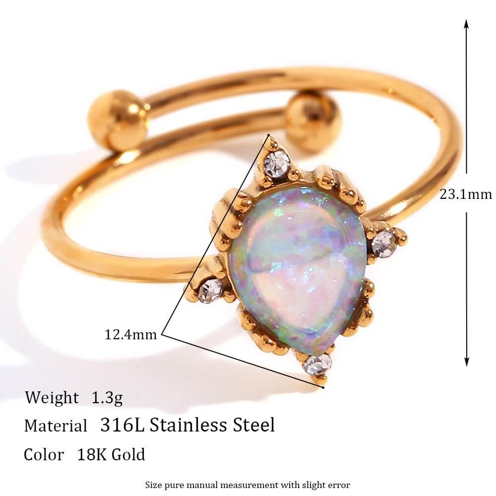 Vintage Opal Gold Statement Ring