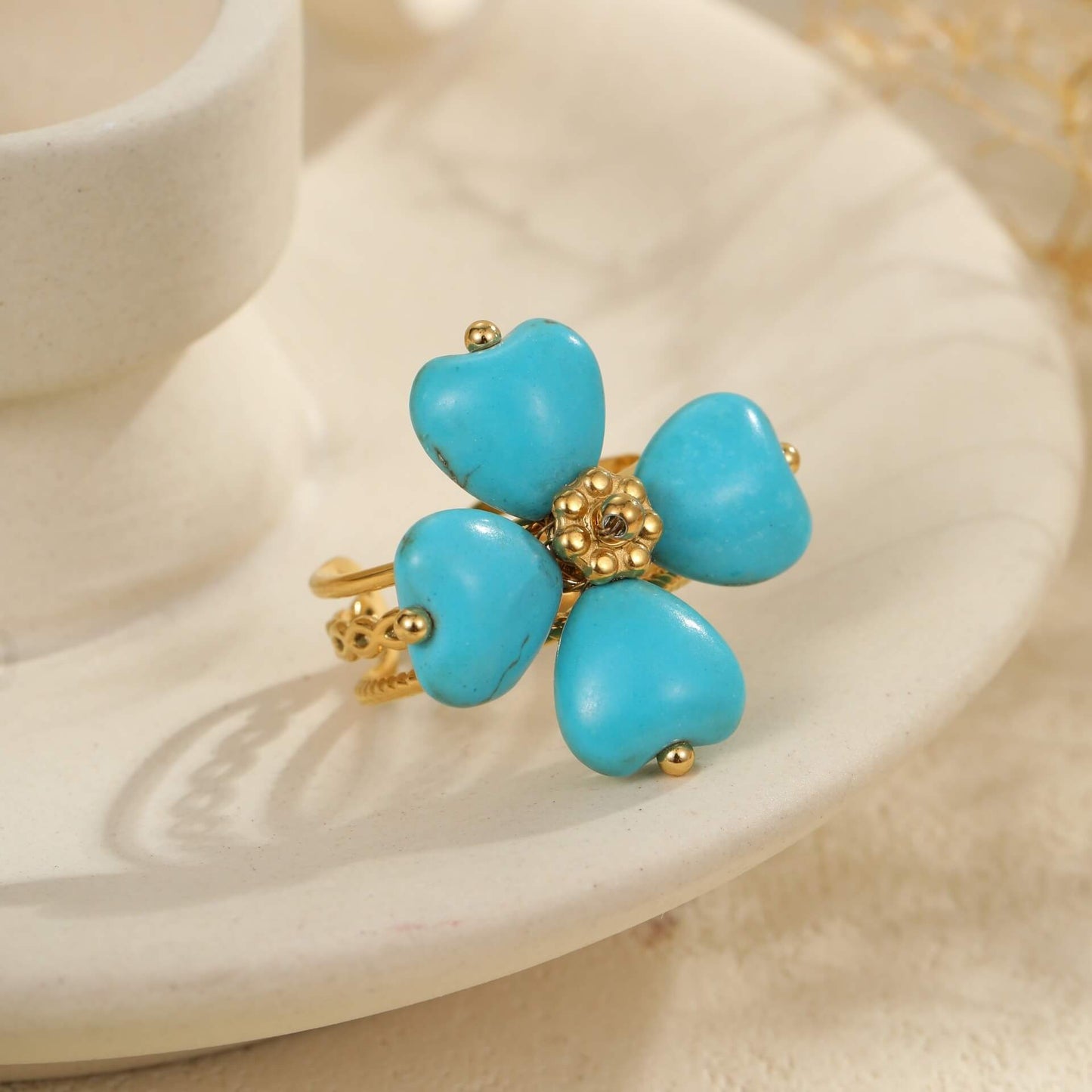 Gold Turquoise Statement Ring