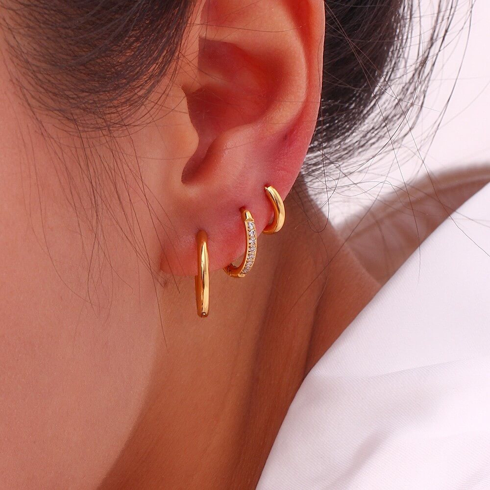 Minimalist Zircon Eternity Huggie Hoops