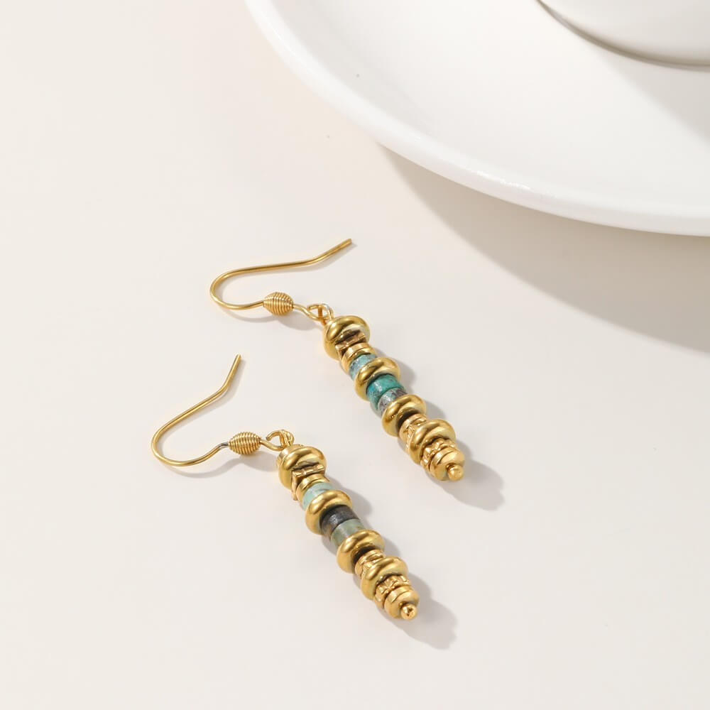 Turquoise Bead Drop Earrings