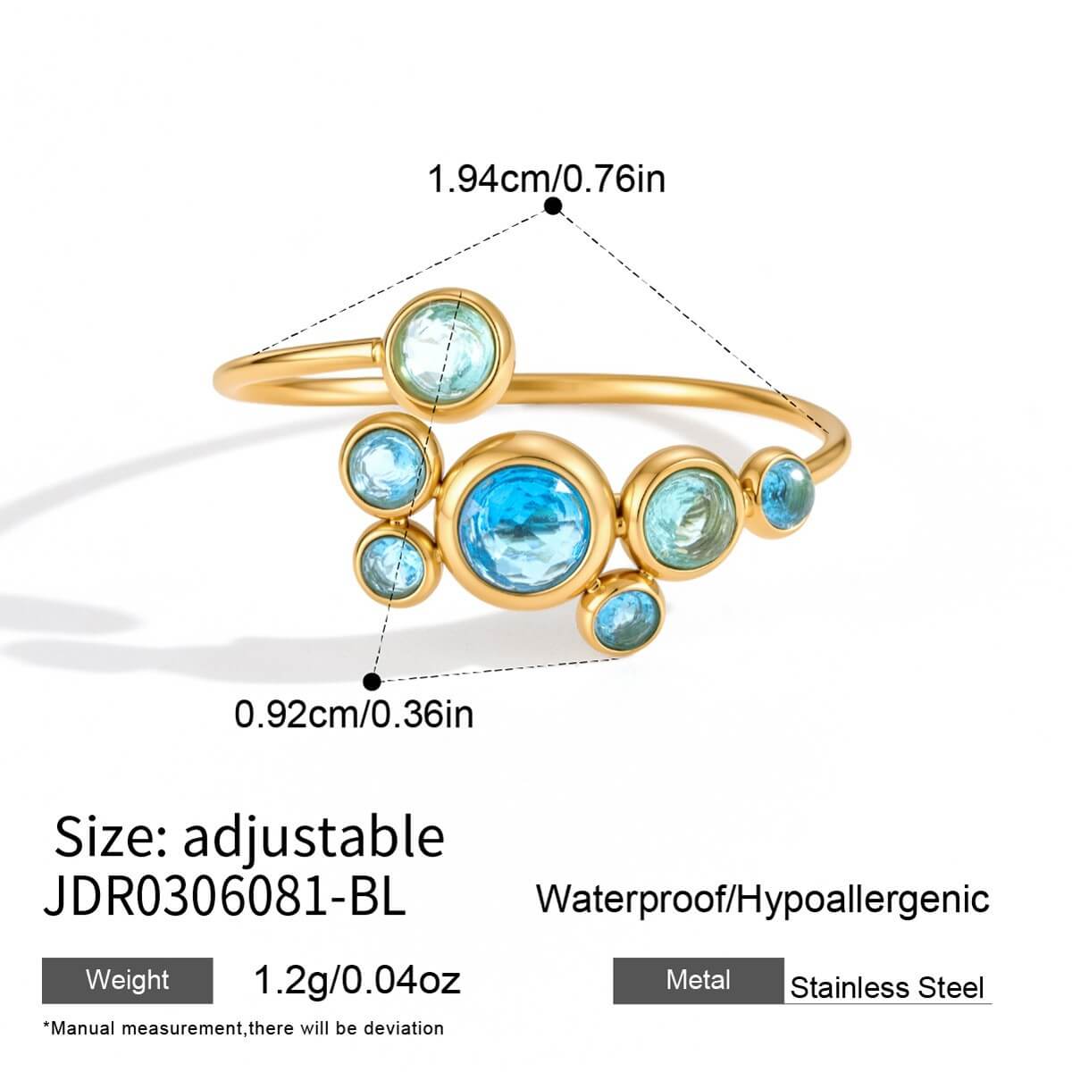 18K Gold Plated CZ Bubble Cluster Ring