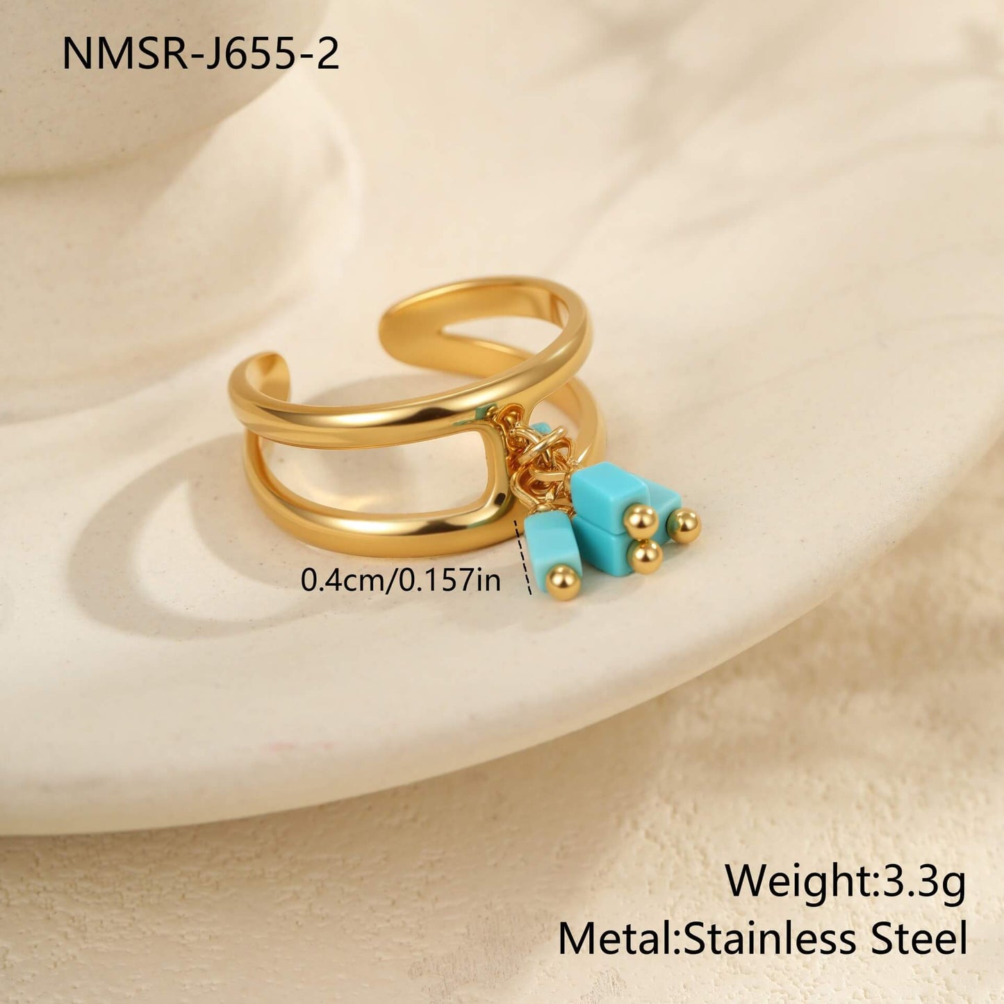 Gold Turquoise Statement Ring