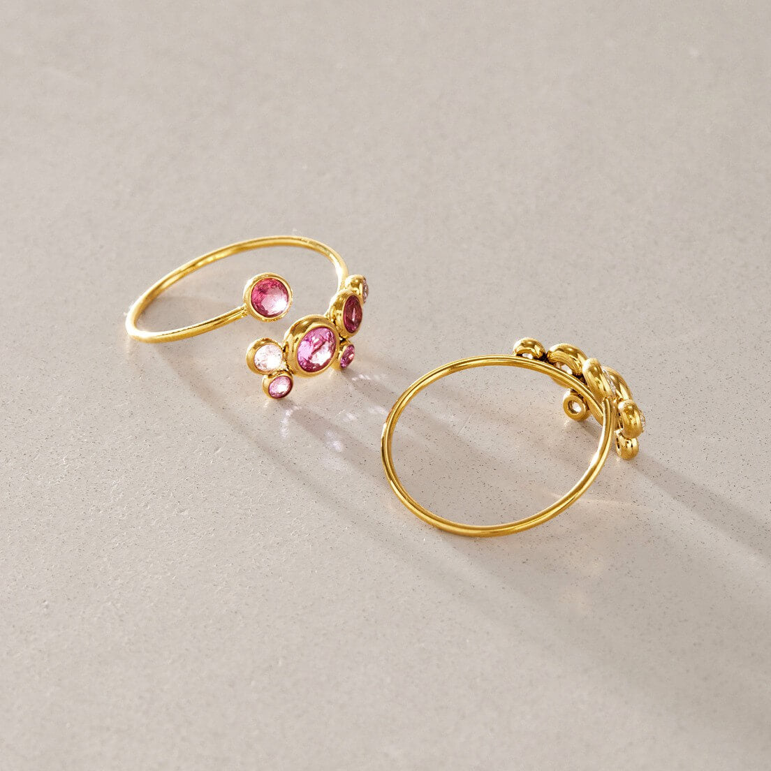 18K Gold Plated CZ Bubble Cluster Ring