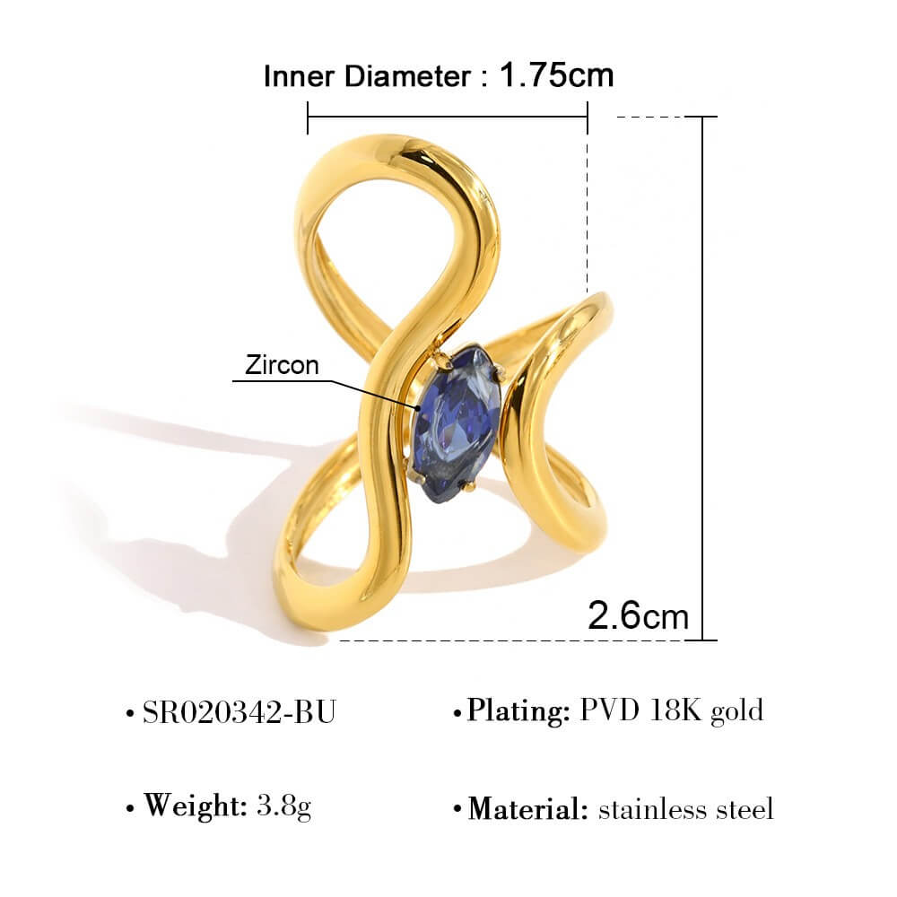 Statement Zircon Stainless Steel Ring