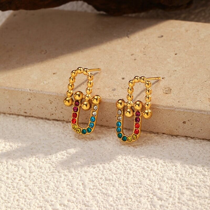 French Retro Chunky Gold Drop Earrings Collection