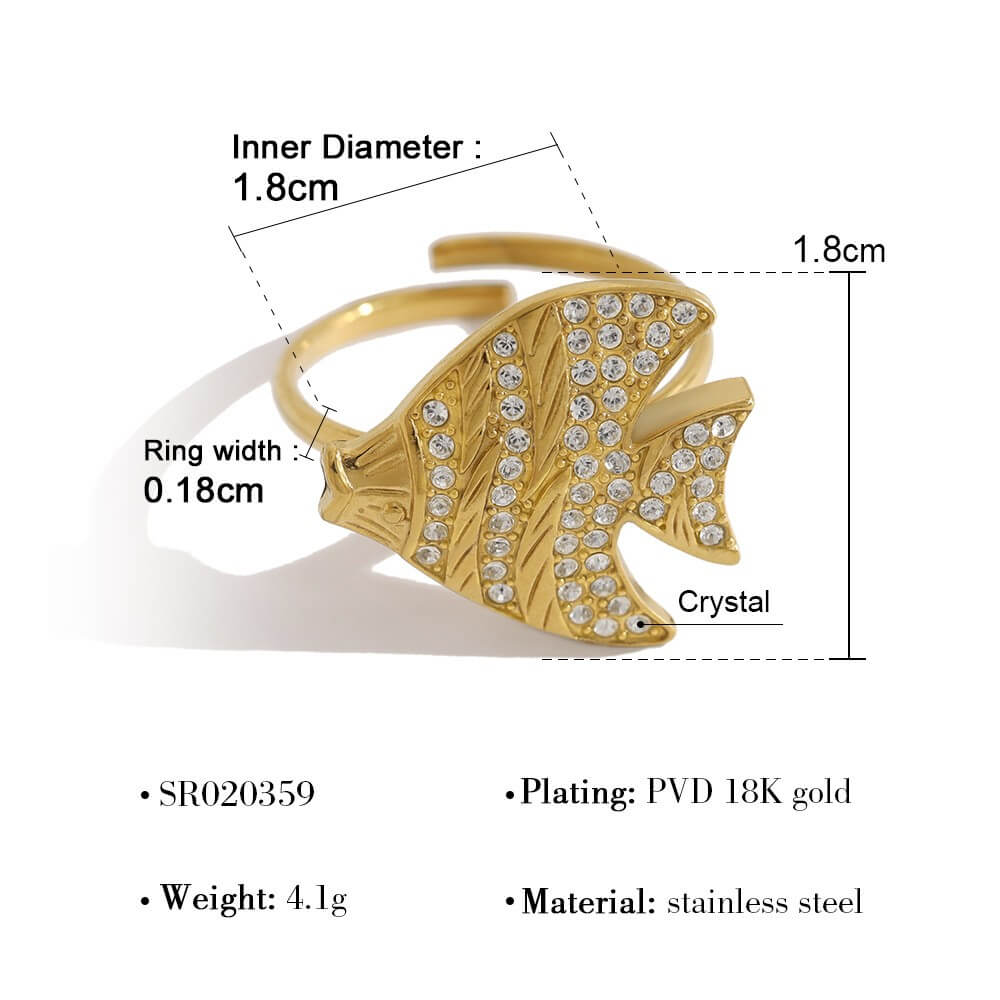 Gold Ocean Open Ring