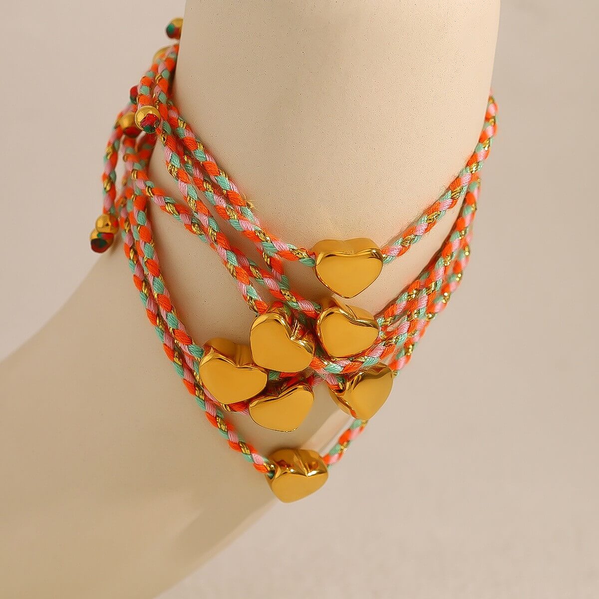 Braided Heart Cord Bracelet