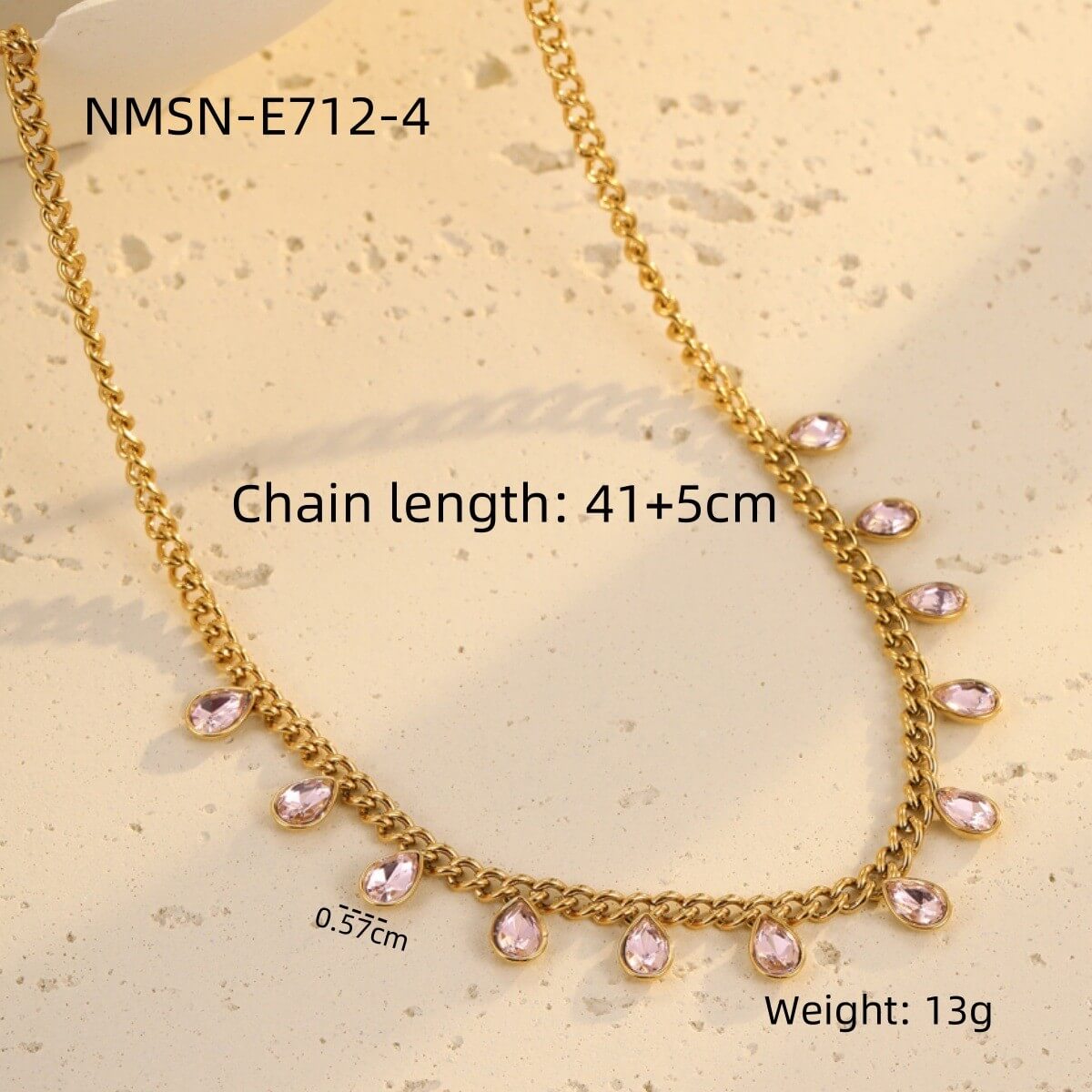 18K Gold Plated Zircon Heart Charm Choker Necklace