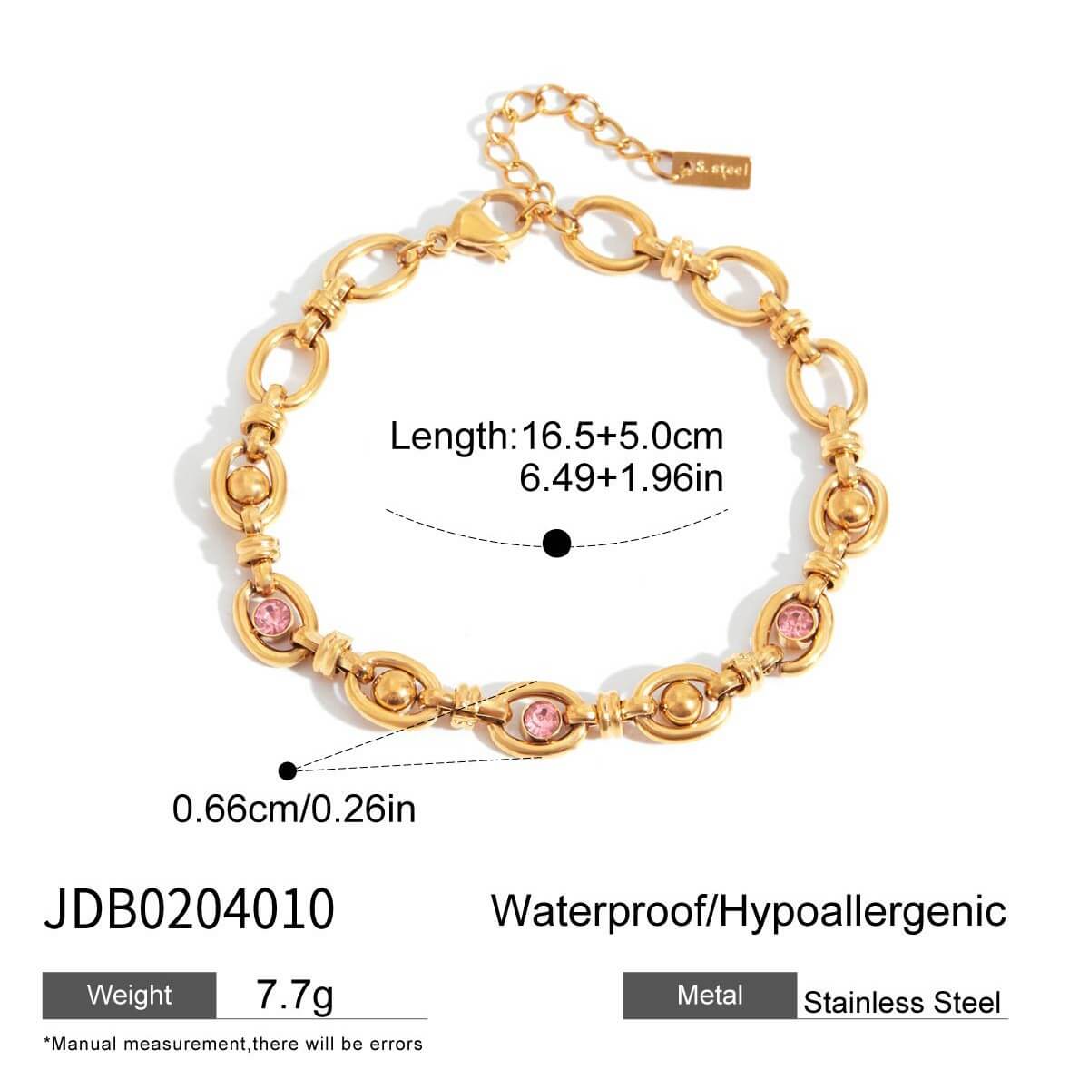 18K Gold Plated Butterfly & Crystal Bracelet Stack Set