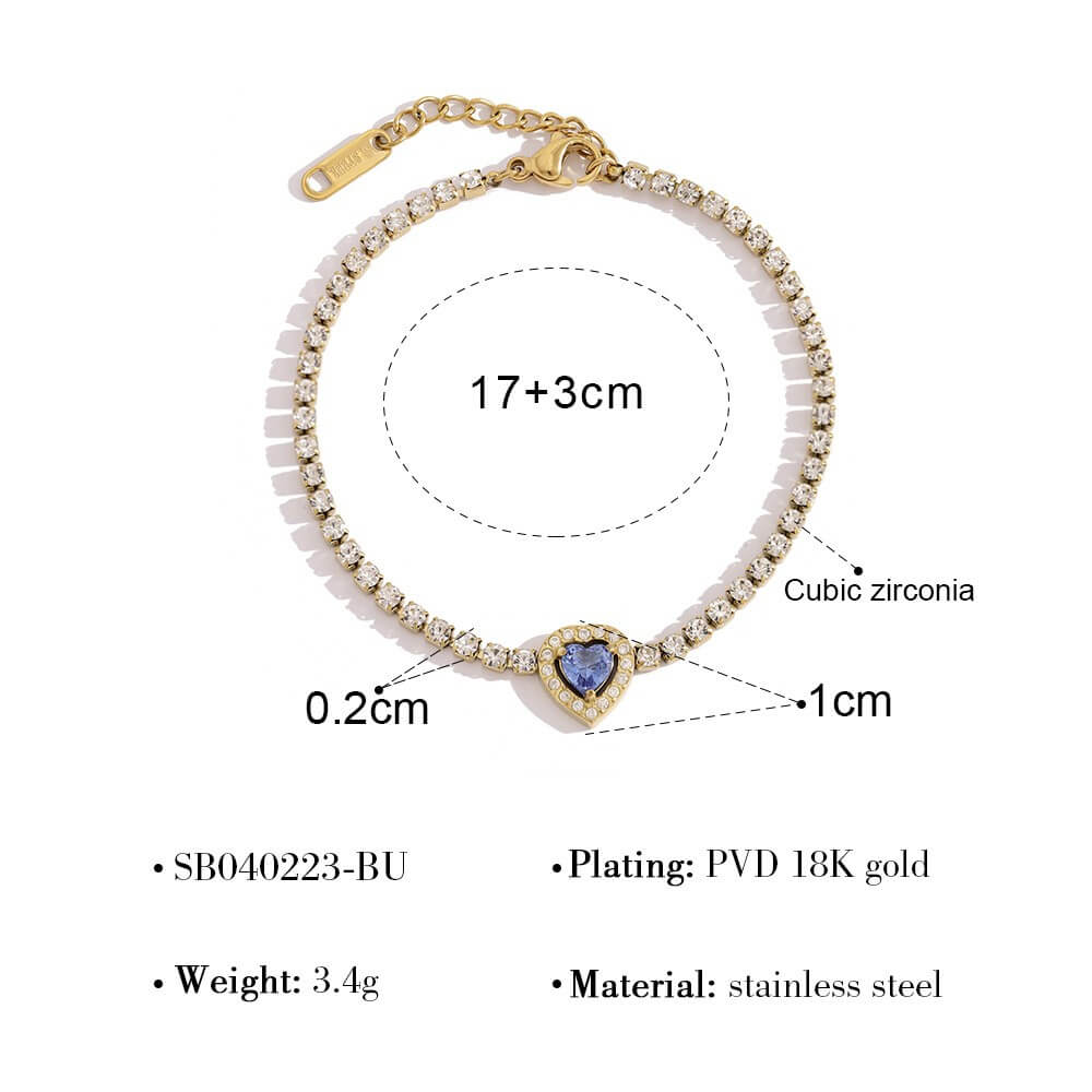 Stainless Steel Zircon Tennis Bracelet