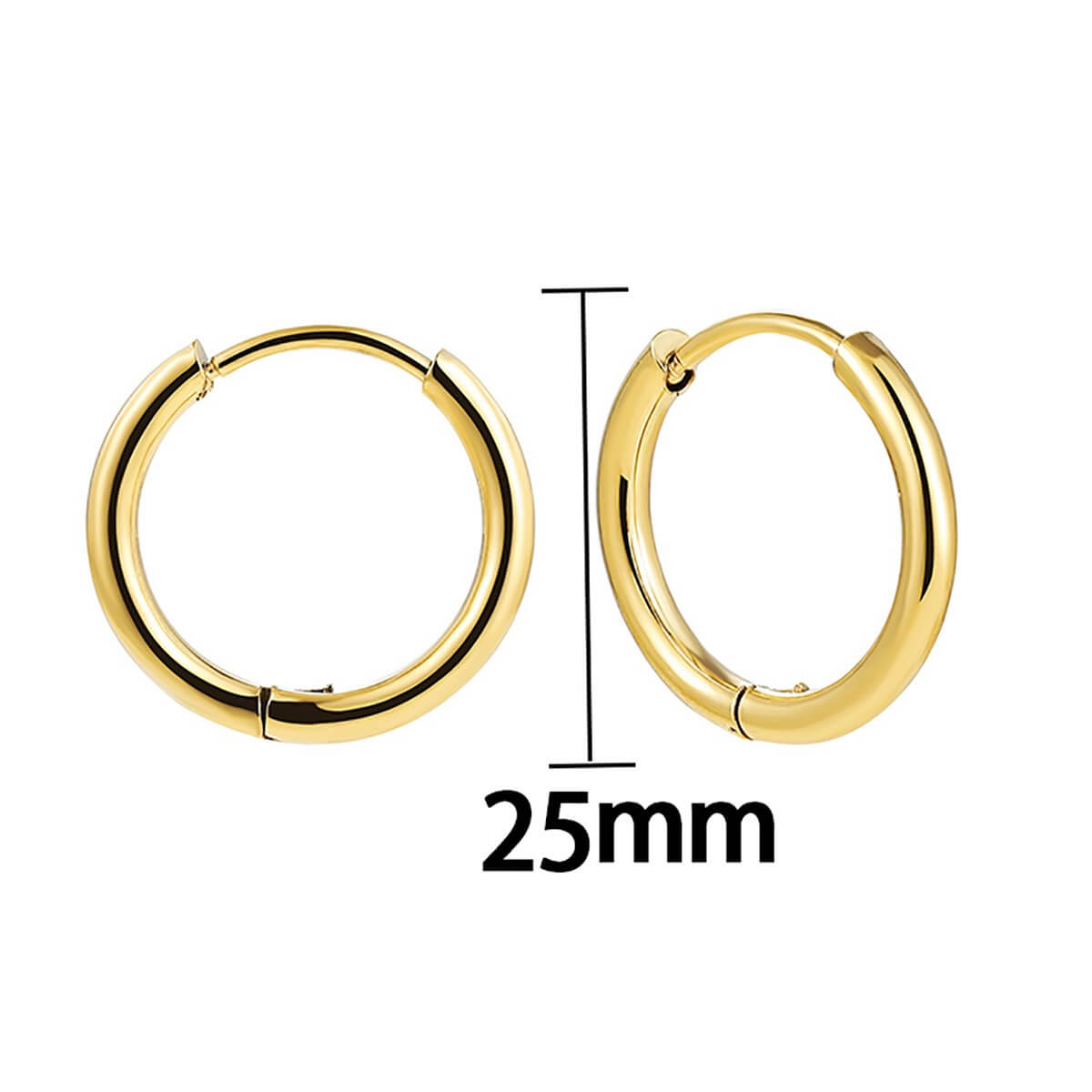 Classic Minimalist Gold Hoop Earrings - 18K Gold Plated Brass