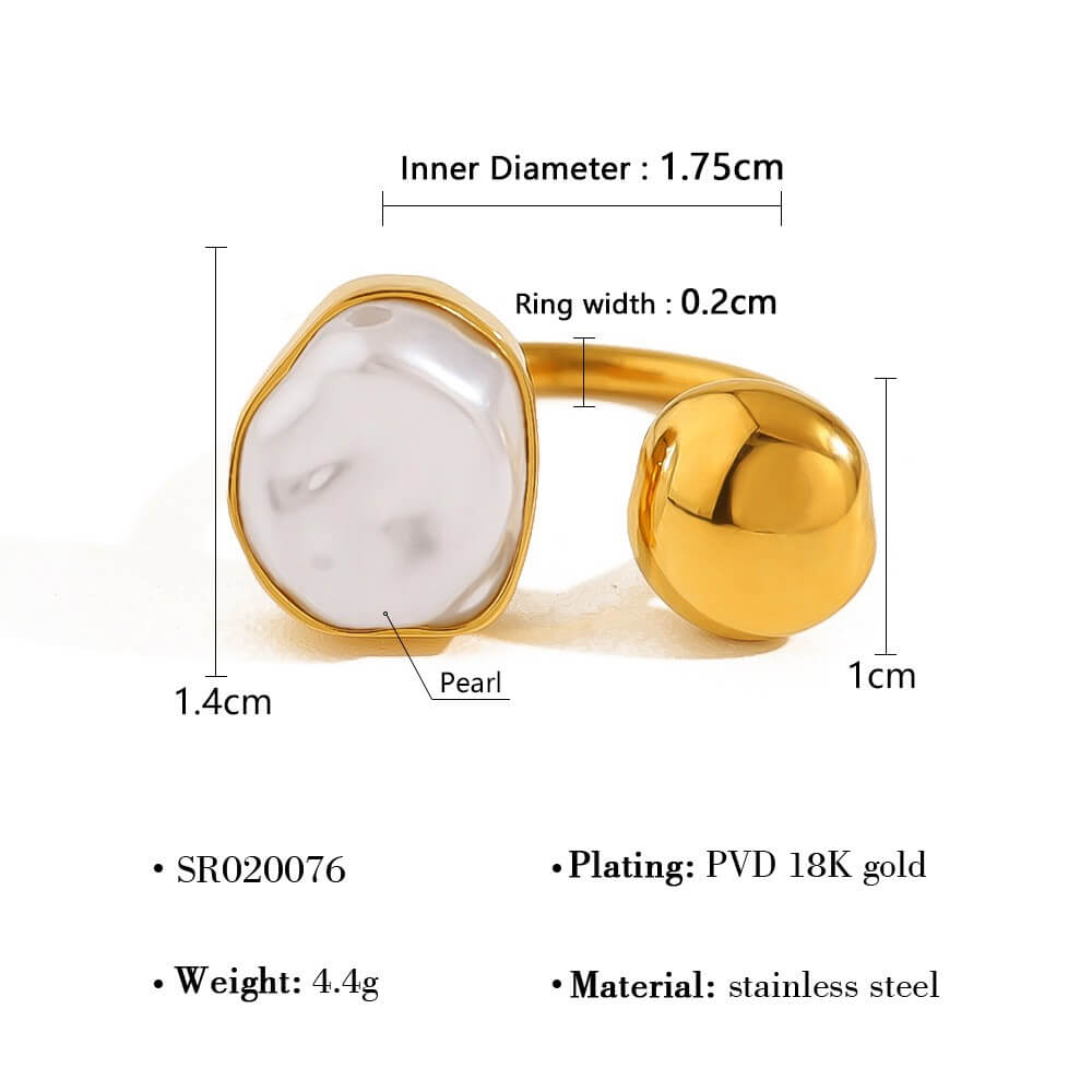 Baroque Pearl Open Rings