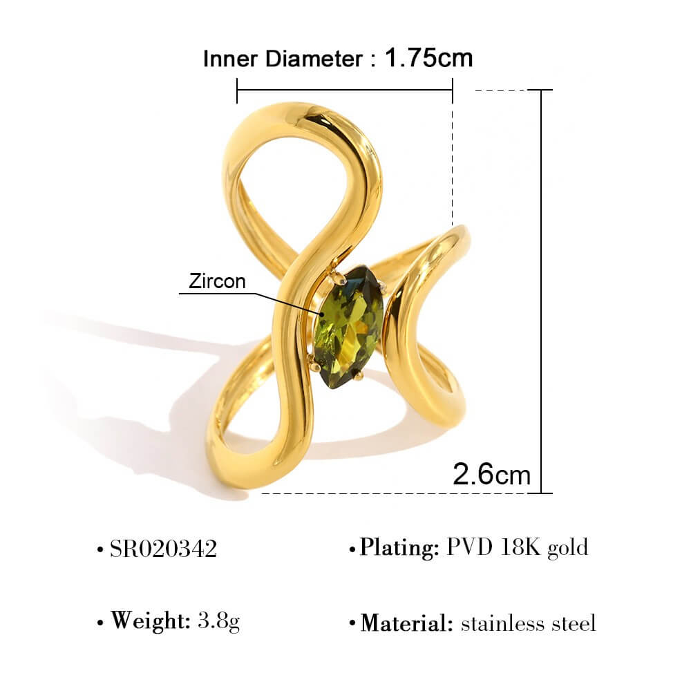 Statement Zircon Stainless Steel Ring