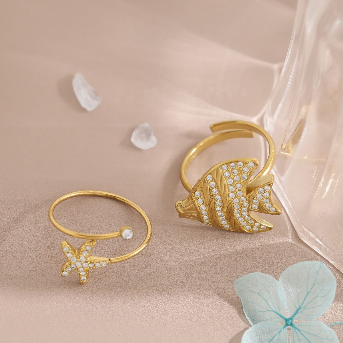 Gold Ocean Open Ring