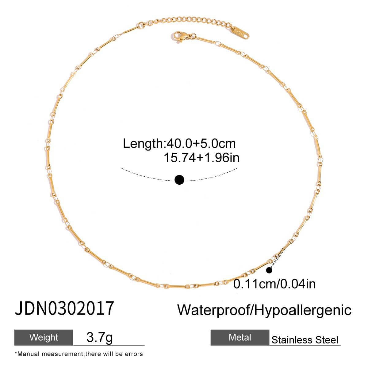 18K Gold Natural Stone Beaded Necklace