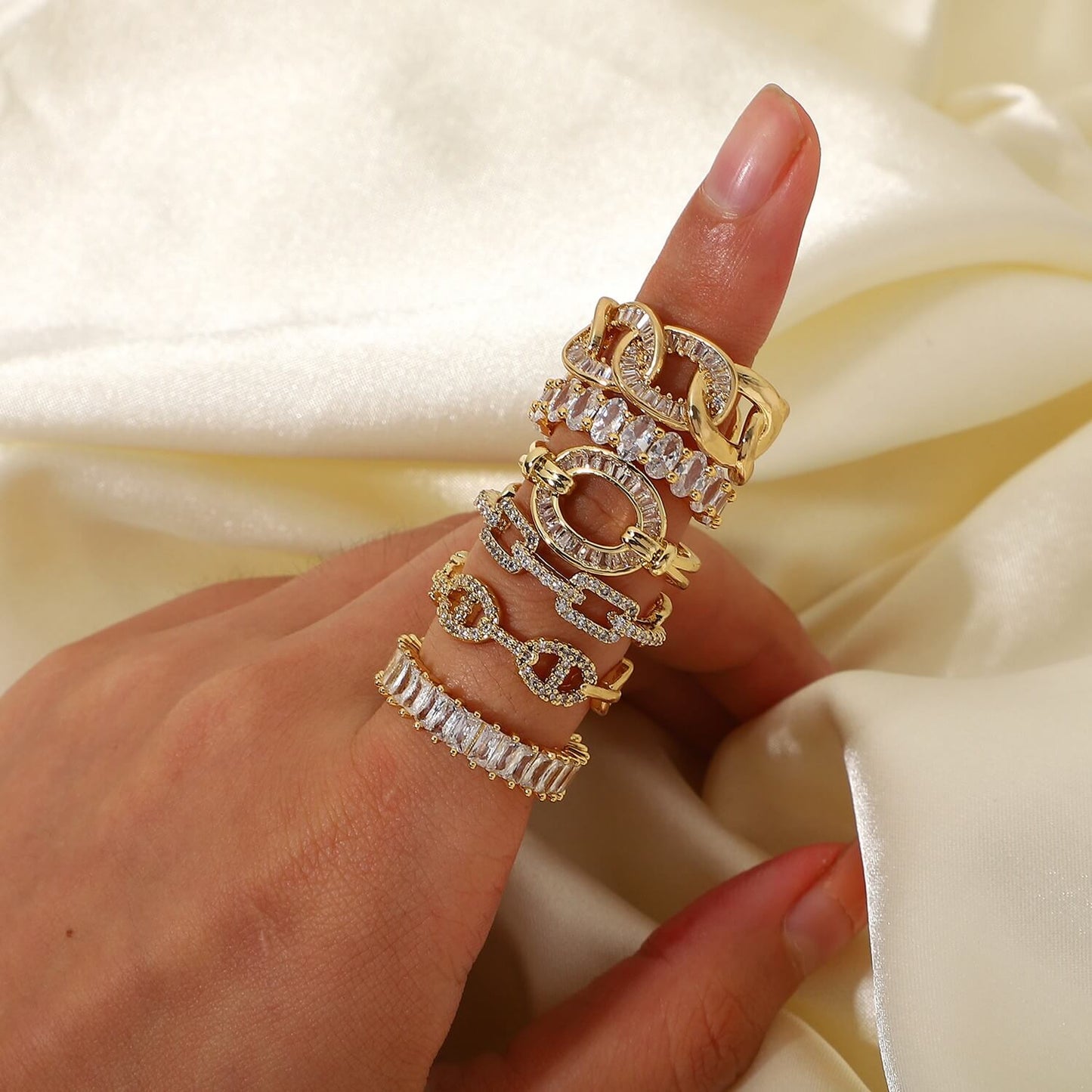 18K Gold CZ Ring