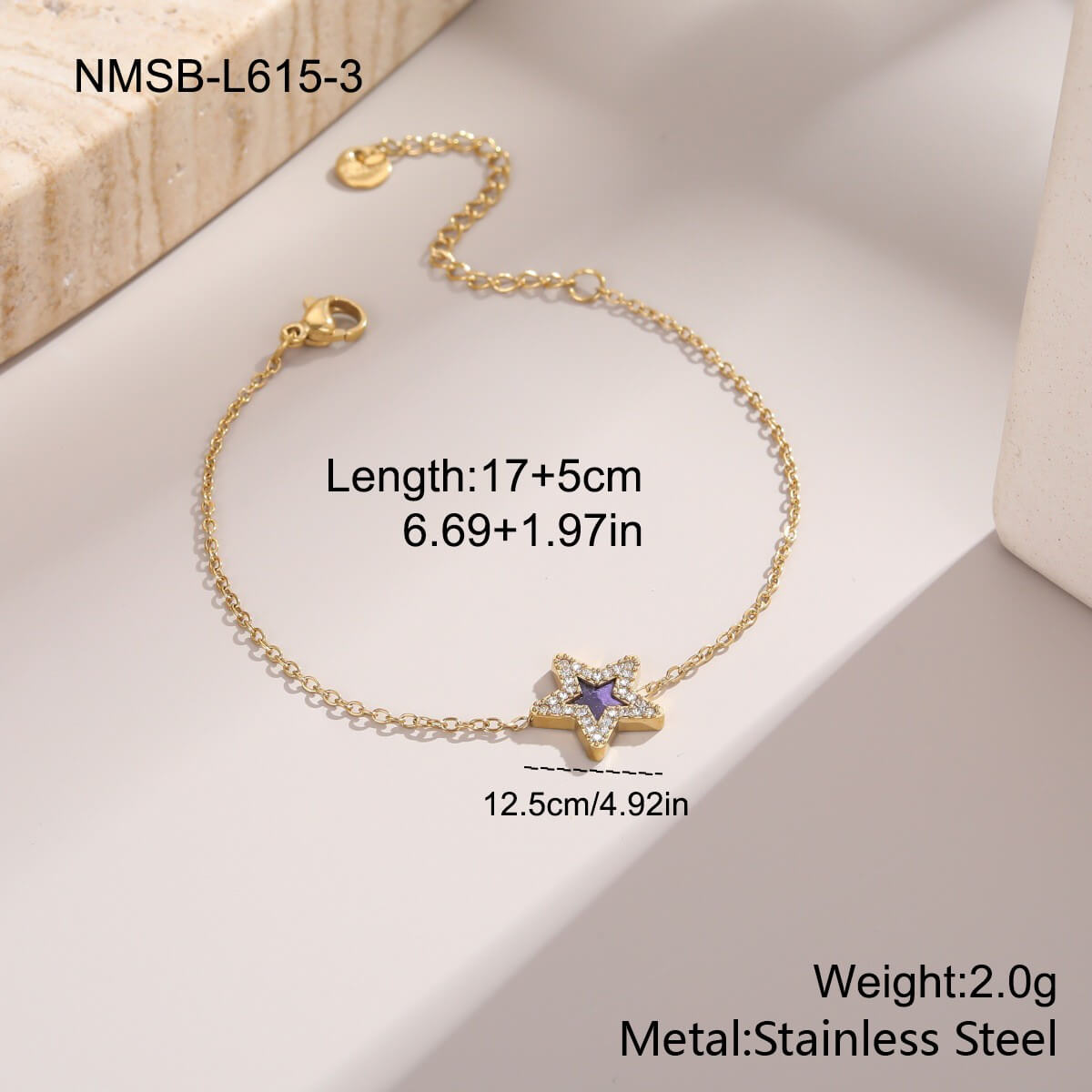 Gold Pavé Star Bracelet