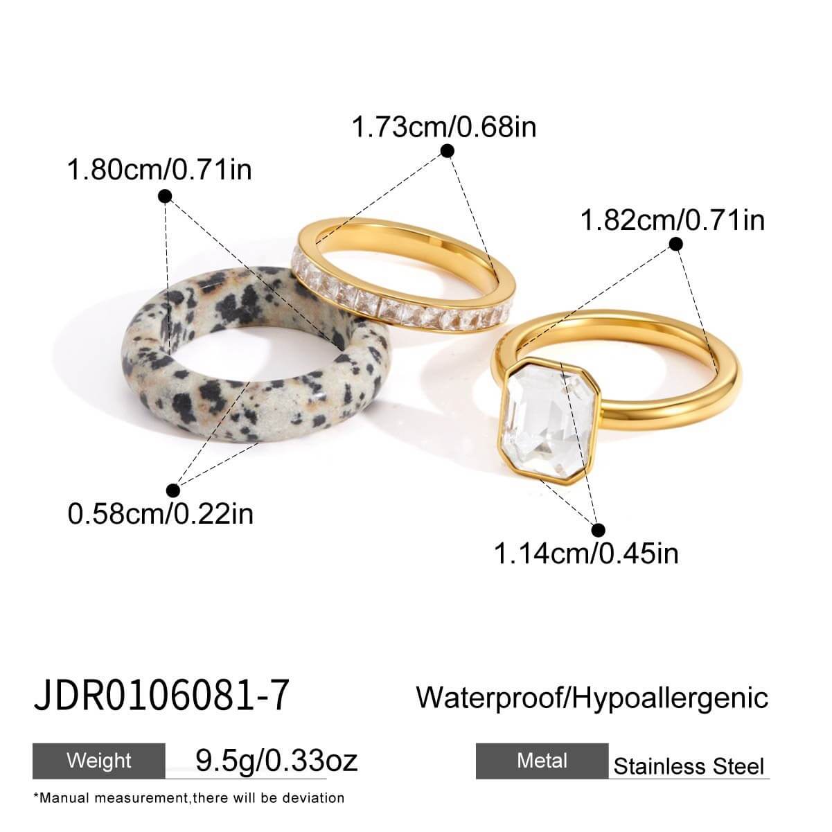 Natural Stone Stackable Rings