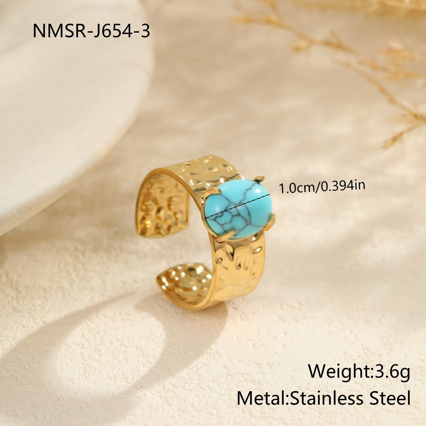 Gold Turquoise Statement Ring