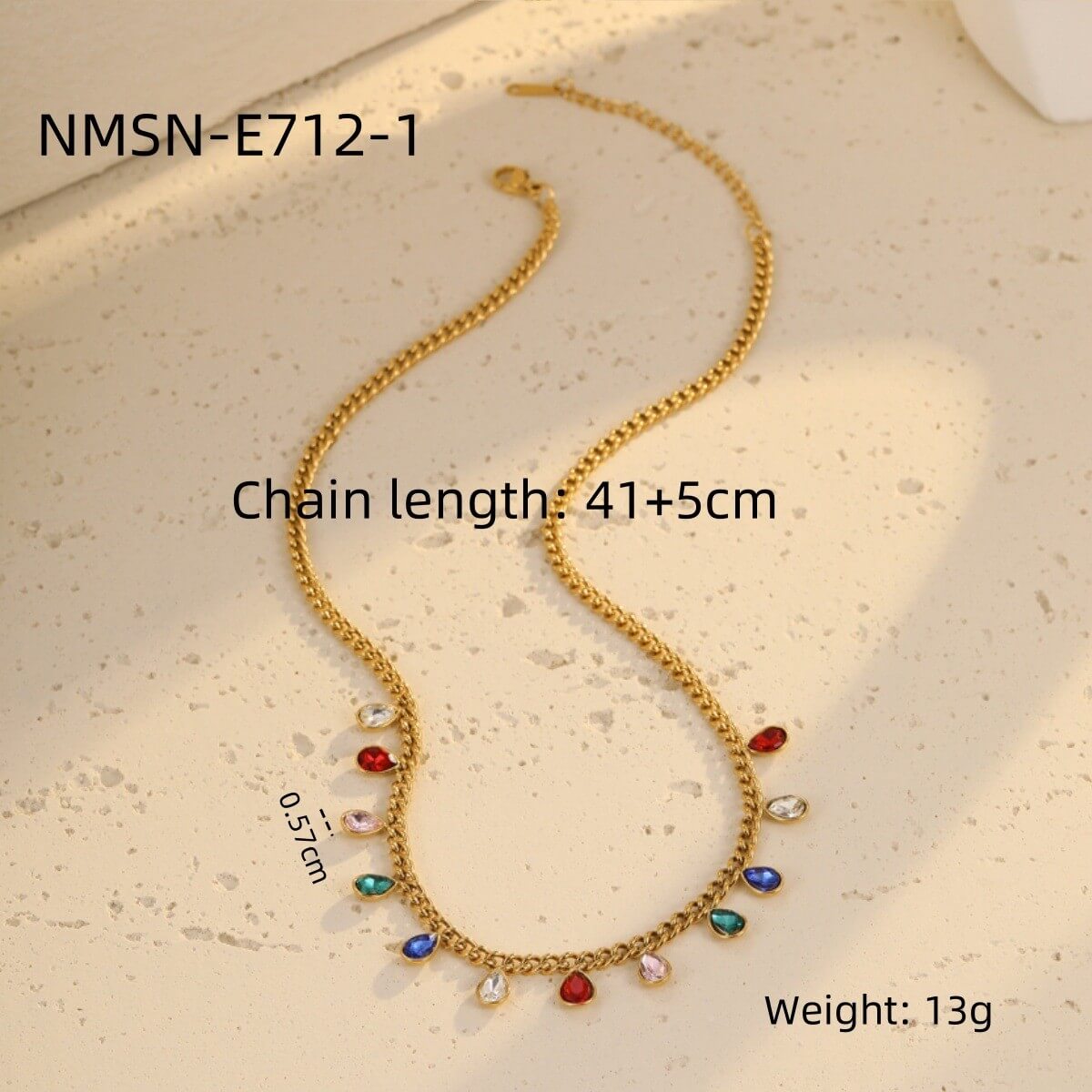 18K Gold Plated Zircon Heart Charm Choker Necklace