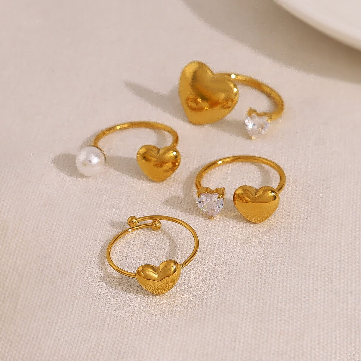 Romantic Puffed Heart Open Ring
