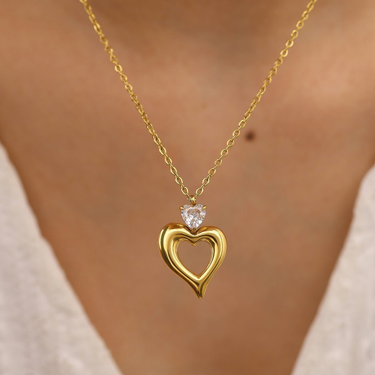 Golden Crystal Heart Jewelry Collection