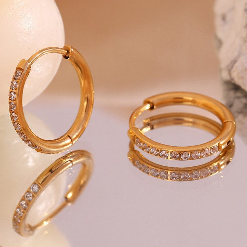 Minimalist Zircon Eternity Huggie Hoops