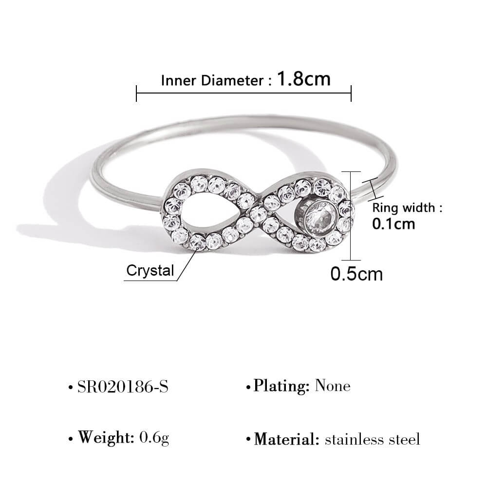 Delicate Crystal Charm Open Ring