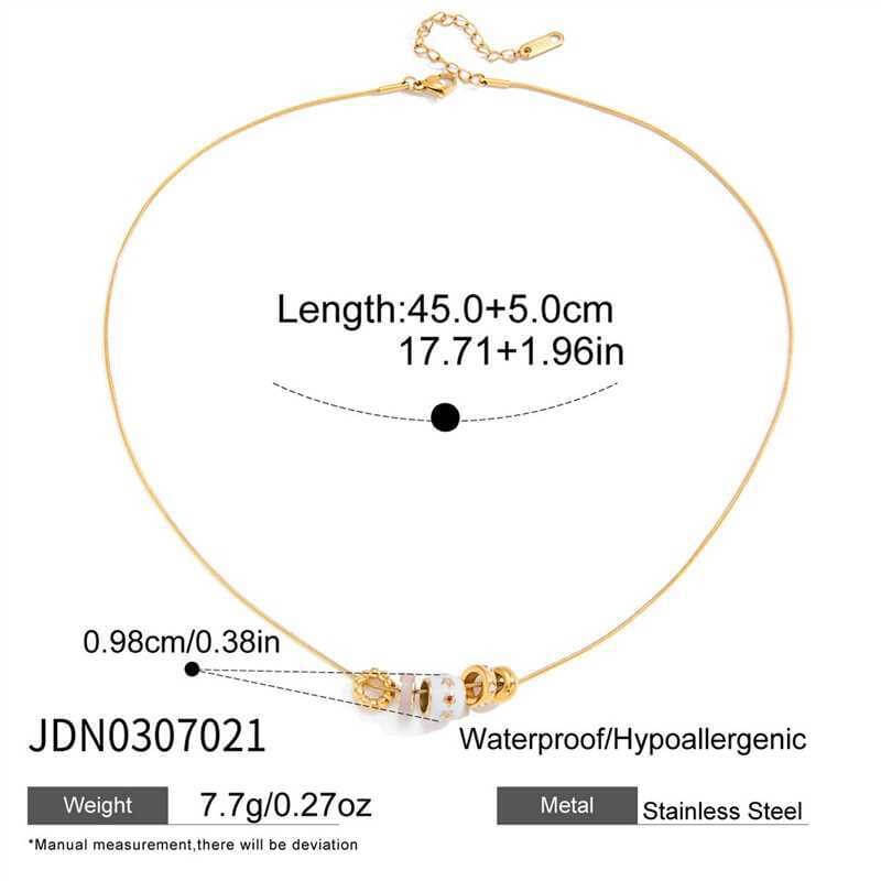 18K Gold Cylinder Charm Necklace