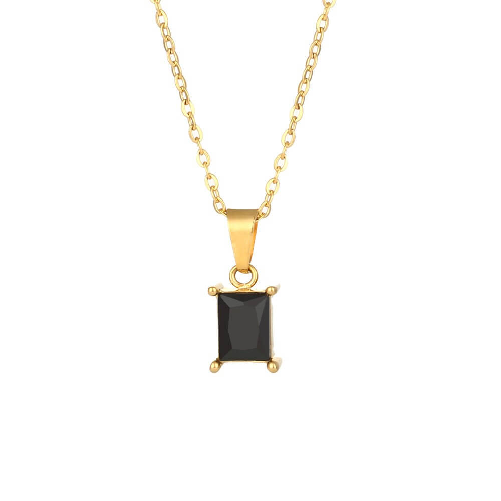 Baguette Zircon Pendant Necklace