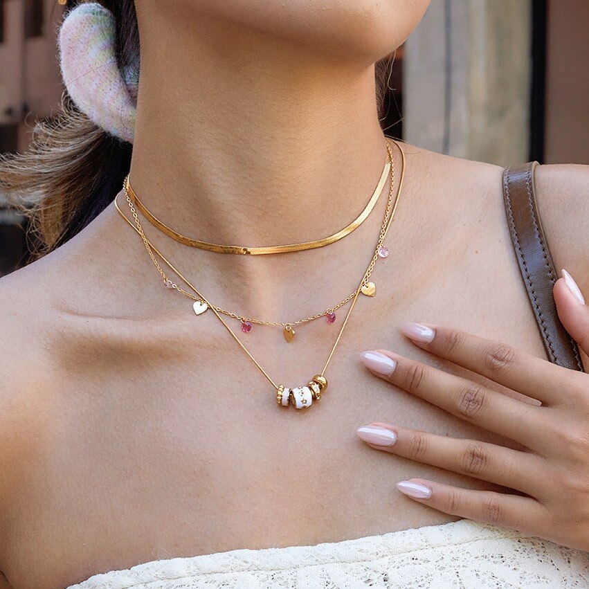 18K Gold Cylinder Charm Necklace