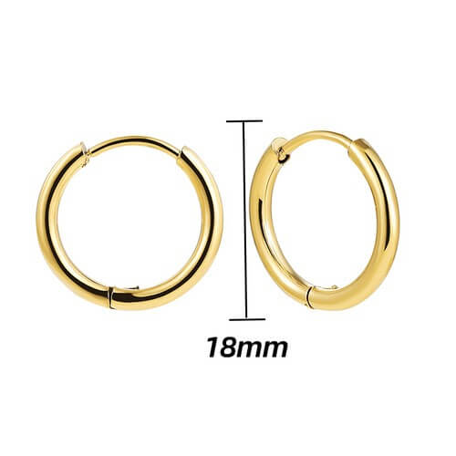 Classic Minimalist Gold Hoop Earrings - 18K Gold Plated Brass