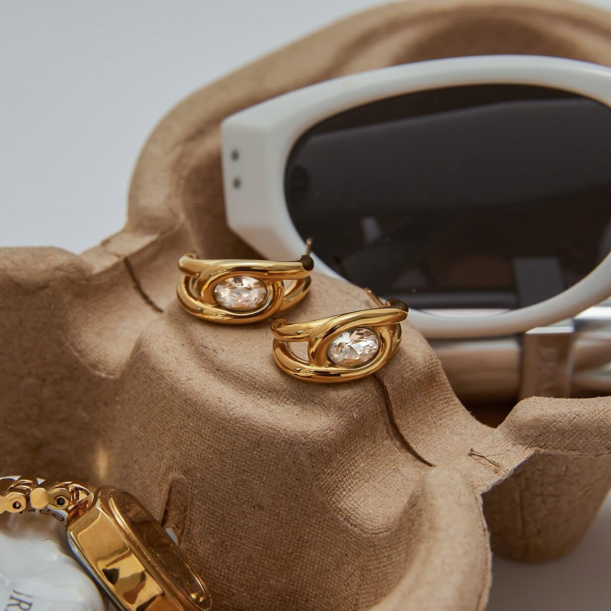 Modern Gold Zircon Huggie & Ear Cuff Collection