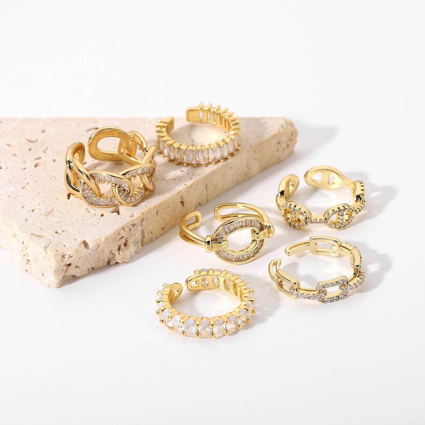 18K Gold CZ Ring
