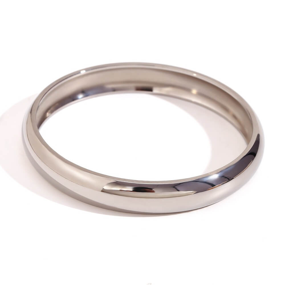 Minimalist Smooth Stainless Steel Chunky Bangle