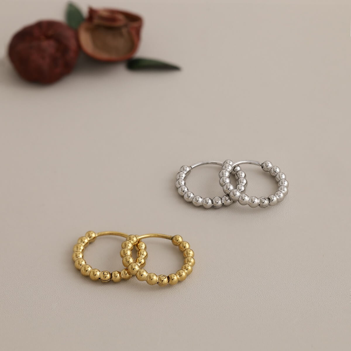 Textured Huggie Hoop Earrings